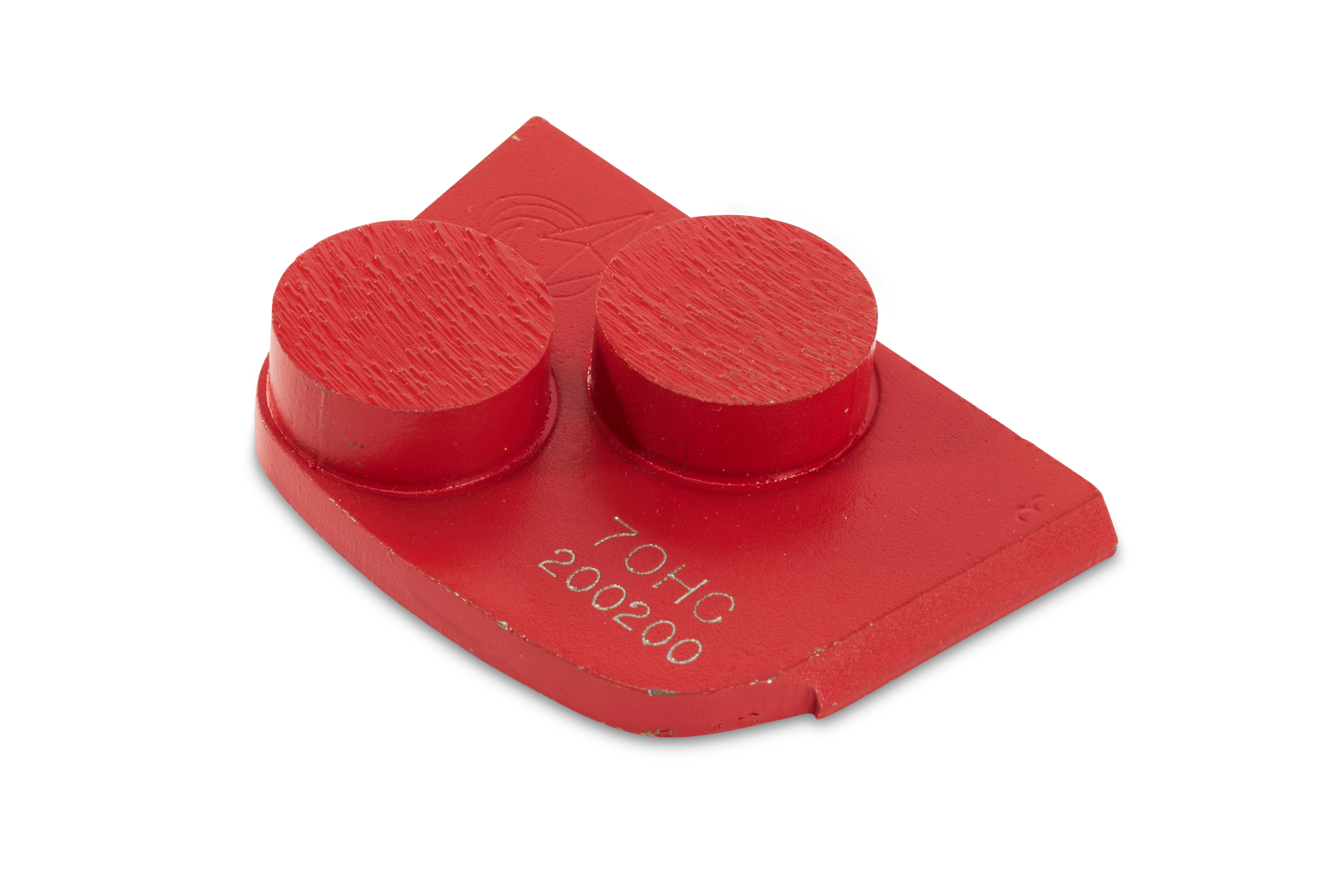 Two Button Hard Concrete (Red), #70 Grit
