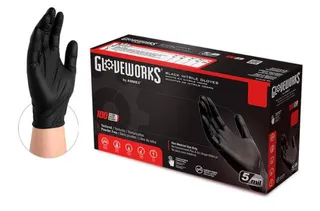 GlovePlus Black Nitrile Gloves 5mil Thick, Size XL 