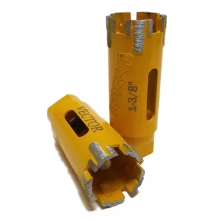 Vector Dry Core Bit Yellow 1-3/8" Turbo Segment 5/8"-11