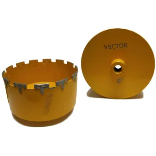 Vector Dry Core Bit Yellow 6" Turbo Segment 5/8"-11