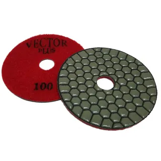 Vector Plus Dry Polishing Pads 4" Circle Pattern 100 Grit