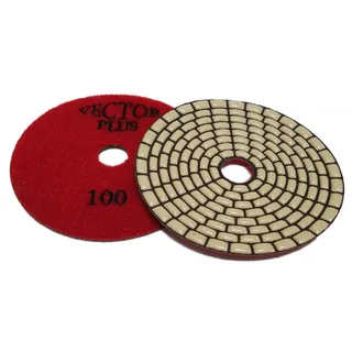 Vector Plus Dry Polishing Pads 4" Rectangle Pattern 100 Grit