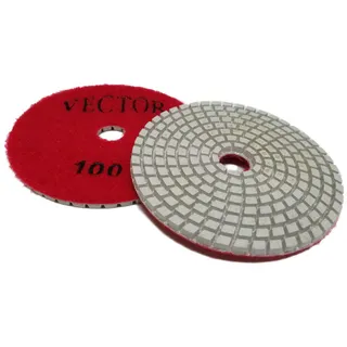 Vector Echo Wet Polishing Pad White Resin 4" 100 Grit