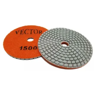 Vector Echo Wet Polishing Pad White Resin 4" 1500 Grit