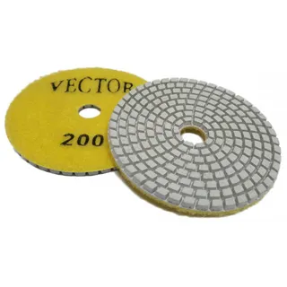 Vector Echo Wet Polishing Pad White Resin 4" 200 Grit