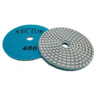 Vector Echo Wet Polishing Pad White Resin 4" 400 Grit