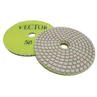 Vector Echo Wet Polishing Pad White Resin 4" 50 Grit