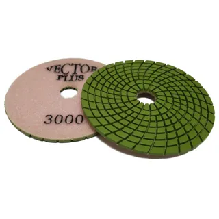 Vector Plus Engineered Stone Polishing Pad White Resin 4" 3000 Grit