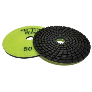 Vector Plus Engineered Stone Polishing Pad White Resin 4" 50 Grit