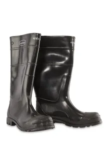 Black Steel Toe Rubber Boots Size 6