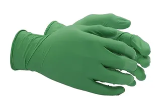 Showa Nitrile Green Disposable Gloves, 4mil, Large Box of 100