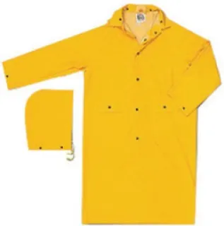 Raincoat with Detachable Hood 49" Long .35mm PVC, 2XL