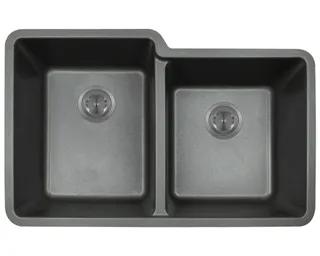 Revere 60/40, Black Undermount Granite Sink