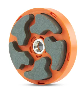 Master Tre Nuovo Tap Flex Leather Brush 4" 320 Grit Snail Lock, 5/8"-11