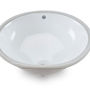 Oliveto Porcelain Undermount Sink, White Oval, 17 3/8