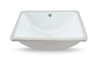 Oliveto Porcelain Undermount Sink, White Rectangle, 16" x 11"
