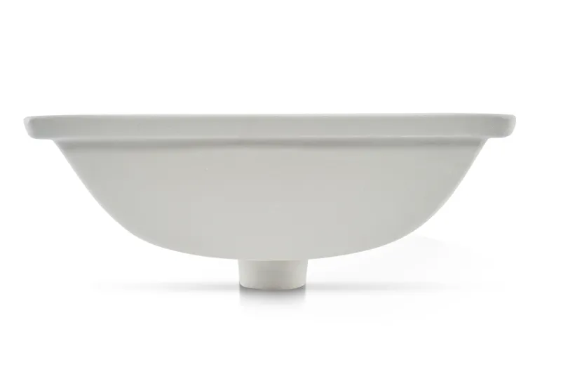 Stylish Oval Porcelain Undermount Bathroom Sink - 19.5" X 16", Glossy White, With Chrome & Matte Black Overflow