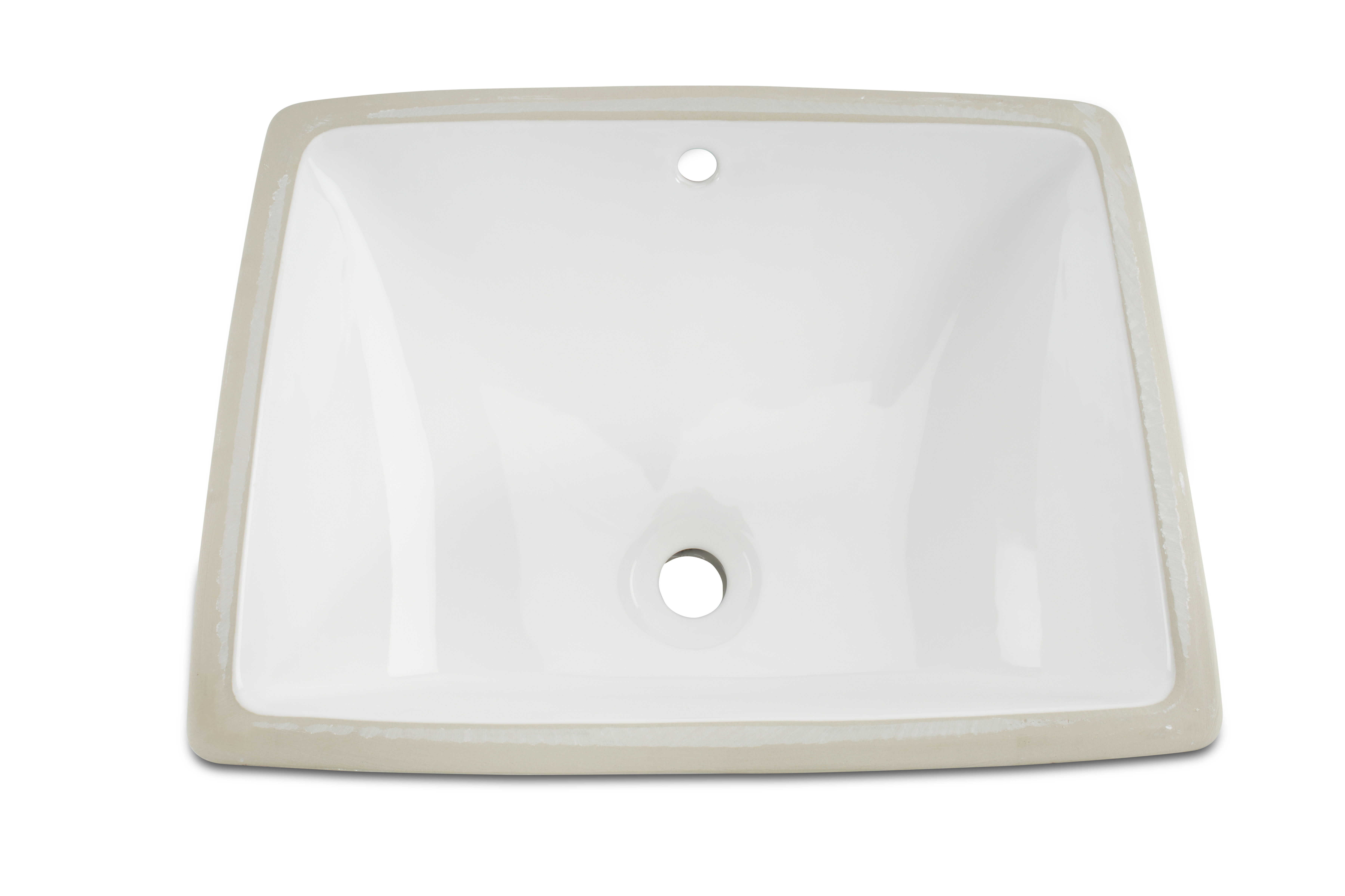 Oliveto Porcelain Undermount Sink, White Rectangle, 18