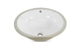 Porcelain Vanity Undermount Sink - White 15" x 12"