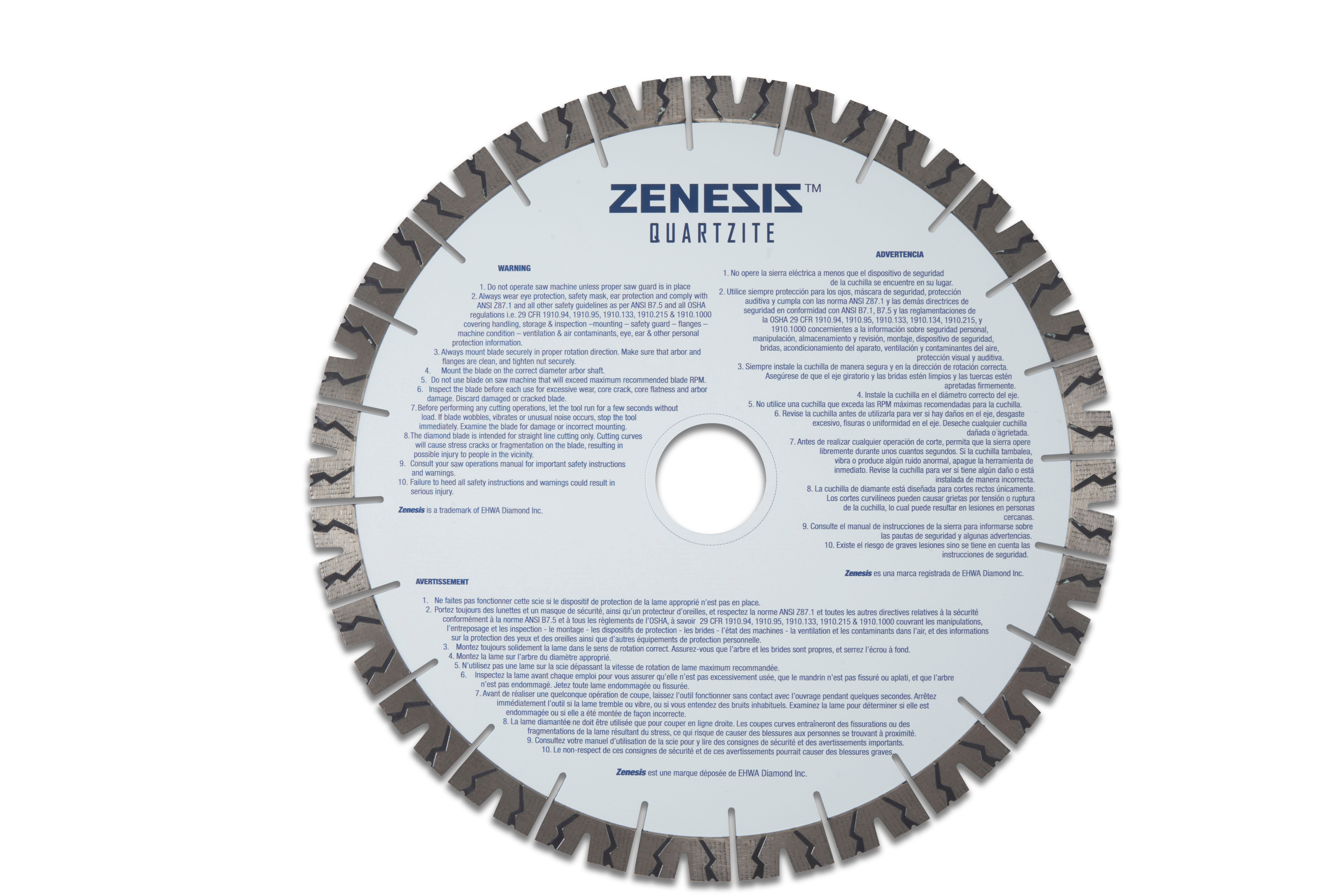 Zenesis Quartzite Bridge Saw Blade 14
