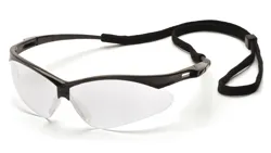 PMXTREME Safety Glasses Black Frame Clear Anti-Fog Lens