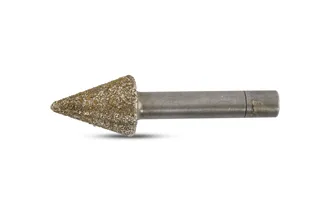 Diamond Wright Electroplated Profiling Bit 902-221-2511 Cone 1/2" Dia x 3/4" Long with 6mm Shaft 50/60 Grit