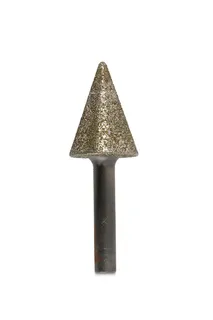 Diamond Wright Electroplated Profiling Bit 902-221-2512 Cone 3/4" Dia x 1 1/8" with 6mm Shaft 50/60 Grit