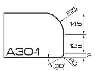 ADI Express 20 Series Profile Wheels A30-1, 1/2" Gas Connection Position 7