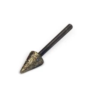 Diamond Wright Electroplated Profiling Bit 902-221-0597 Cone 3/8" Dia x 9/16" Long with 1/8" Shaft 50/60 Grit