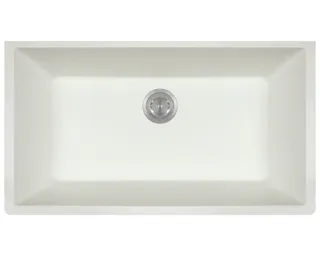 Revere White Undermount, Large Single Bowl Granite Sink