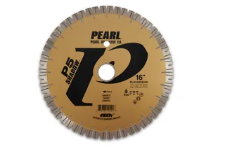 Pearl P5 Shadow Bridge Saw Blade 16" 25mm Segments Drilled with Donatoni Pattern
