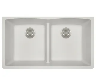 Revere 50/50, Low Divide White Undermount Granite Sink