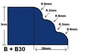 B B30 Triple Waterfall Edge