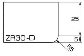 ADI UHS Profile ZR30-D 3cm 20 Series CNC Whls. 20mm dia. 1/2" Gas R=5mm