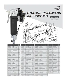 Cyclone MVG60 Pneumatic Grinder Parts