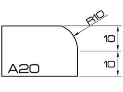 ADI UHS Profile A20 2cm 120 Series CNC Profile Wheels R=10mm