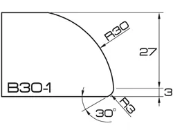 ADI UHS Profile B30-1 3cm 120 Series CNC Profile Wheels R=30mm