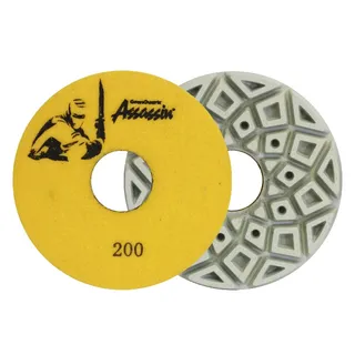 Assassin White Auto Edge Wheels for Flat Edges 5" QRS 200 Grit