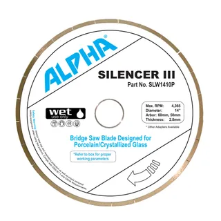 Alpha Silencer III Porcelain and Crystal Glass Blade 18" 50/60mm