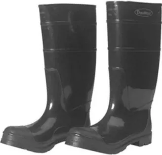 Black Steel Toe Rubber Boots, Size 6