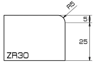 ADI UHS Profile ZR30-U 3cm 20 Series CNC Whls. 20mm dia. 1/2" Gas R=5mm