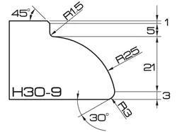 ADI UHS Profile H30-9 3cm 120 Series CNC Profile Wheels