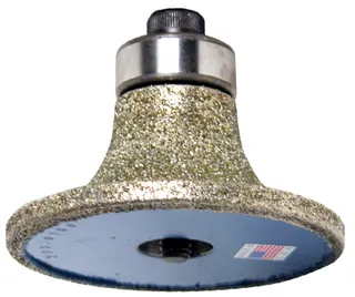 Diamond Wright Electroplated Router Bit Ghines, Form E 1/4" 30/40 Grit