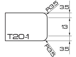 ADI UHS Profile T20-1 2cm 40 Series CNC Profile Wheels R=3.5mm