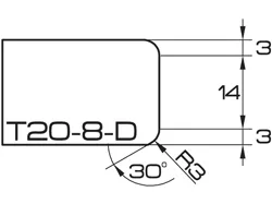 ADI UHS Profile T20-8-D 2cm 20 Series CNC Whls. 20mm dia. 1/2&quot; Gas R=3.5