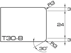 ADI UHS Profile T30-8 3cm 40 Series CNC Profile Wheels R=3mm