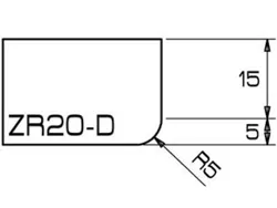 ADI UHS Profile ZR20-D 2cm 20 Series CNC Whls. 20mm dia. 1/2" Gas R=5mm